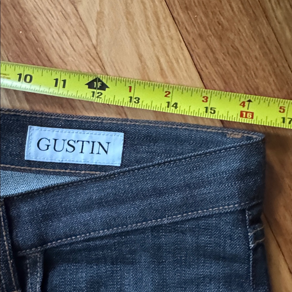 Gustin straight fit raw Denim Button Fly Jeans Men Size 33 - Picture 3 of 4